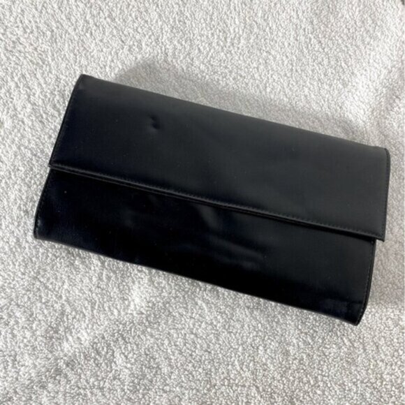 Vintage Black Clutch Handbag Wallet Purse - Picture 1 of 13